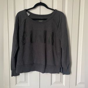 PUMA CREW BECK DISTRESSED DARK GREY SWEATSHIRT- SMALL